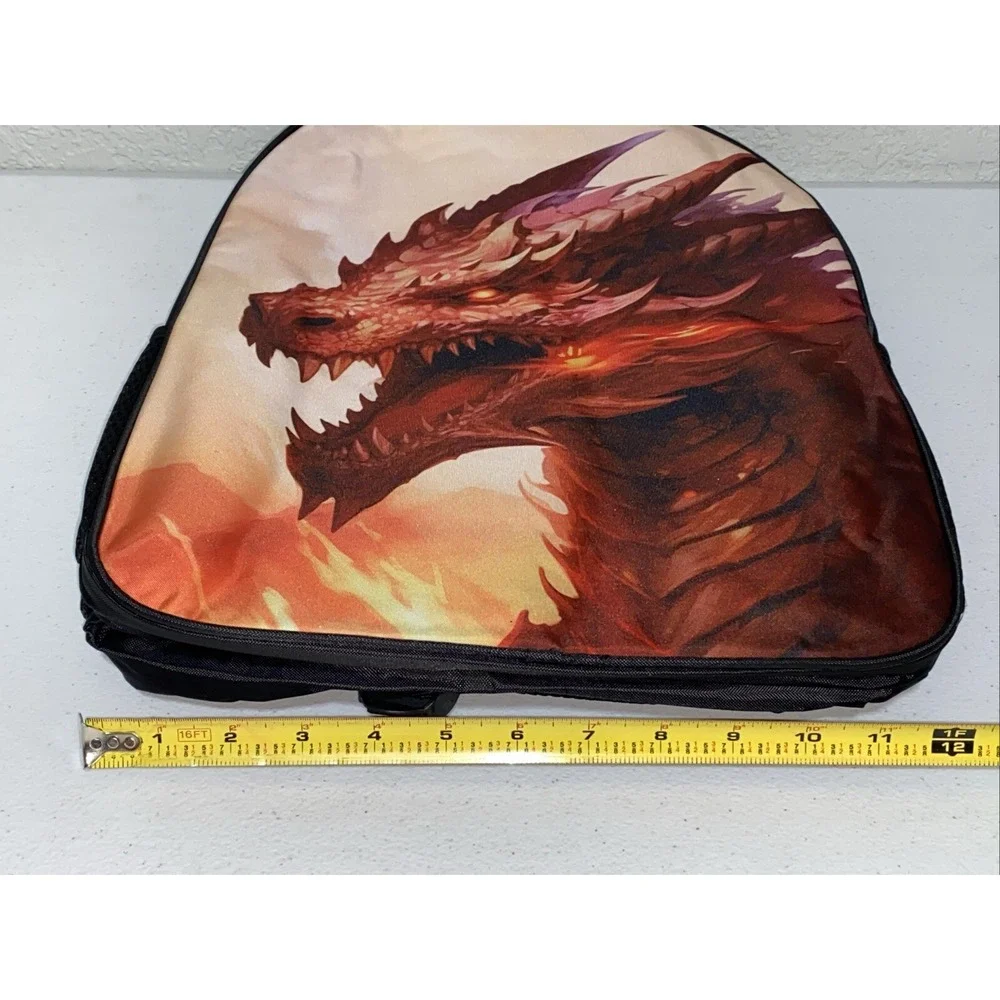 Red Fire Breathing Dragon School Laptop Bag Backpack Teens Girls Boys Padded NEW
